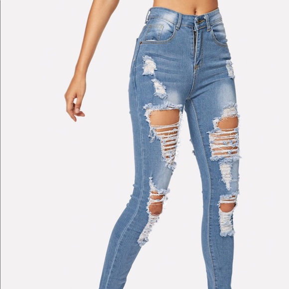 cute light wash ripped jeans